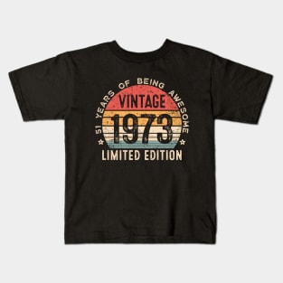 Vintage 1973 51st Birthday Gift Men Women 51 Years Old Kids T-Shirt
